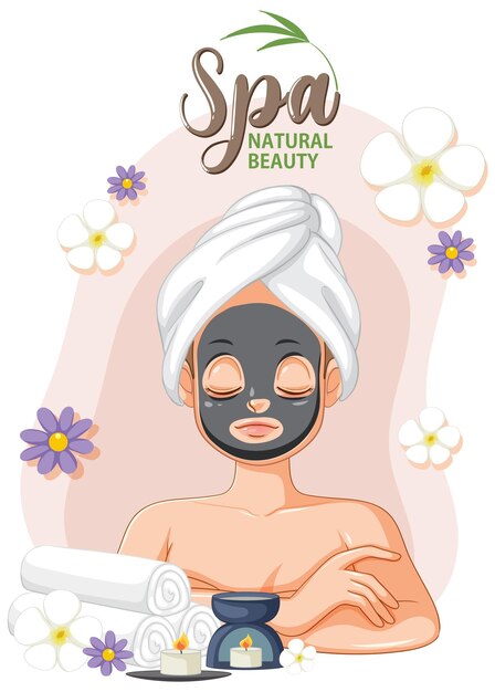 Chica de spa aplicando mascarilla facial