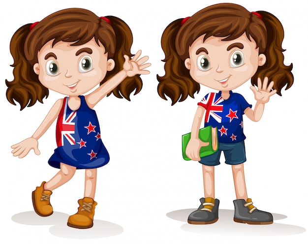 Vector gratuito chicas australianas saludando y sonriendo