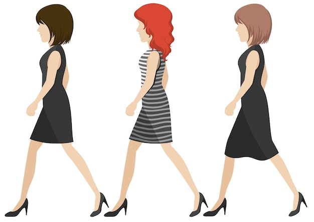 Vector gratuito chicas sin rostro caminando