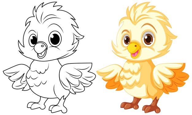 Chick garabato página para colorear para niños