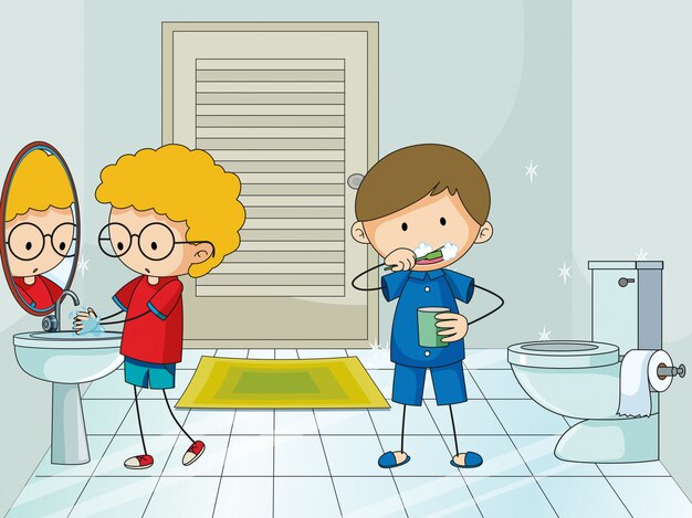 Chico en el baño