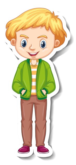 El chico de cabello rubio usa una chaqueta verde