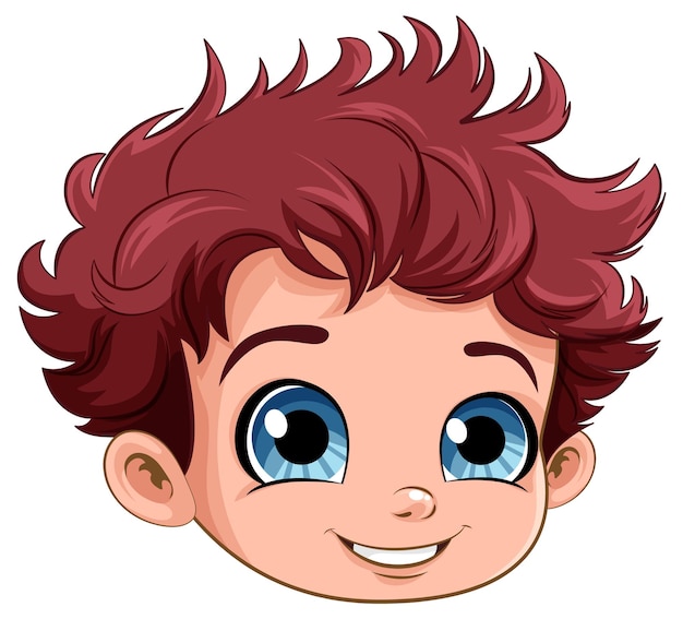 Vector gratuito chico lindo con cabello rojo y ojos azules