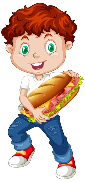 Chico lindo con sandwich