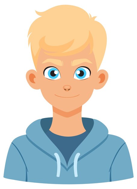 El chico rubio con la capucha azul
