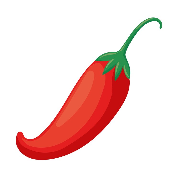 Vector gratuito el chile orgánico fresco para el icono de cocina aislado