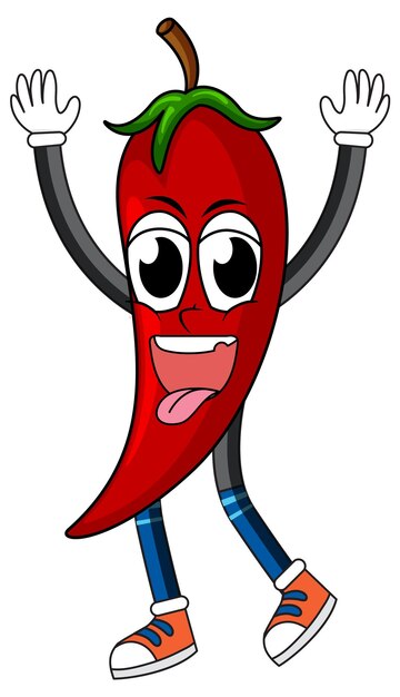Chile rojo con cara feliz