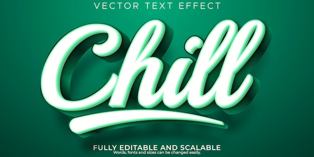 Chill elegante efecto de texto fuente editable y estilo de texto de letra