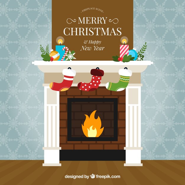 Chimenea bellamente decorada