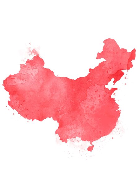 China aislada colorida en acuarela