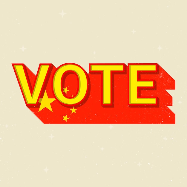 China elecciones voto texto vector democracia