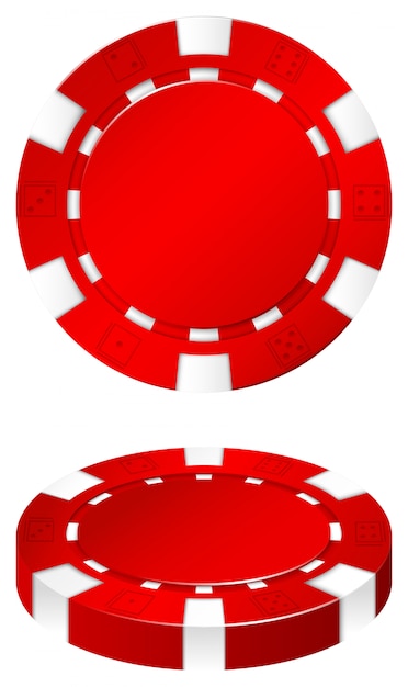 Vector gratuito chip de casino rojo sobre blanco