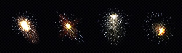 Chispas de fuego de soldadura de metales, corte de hierro o fuegos artificiales.