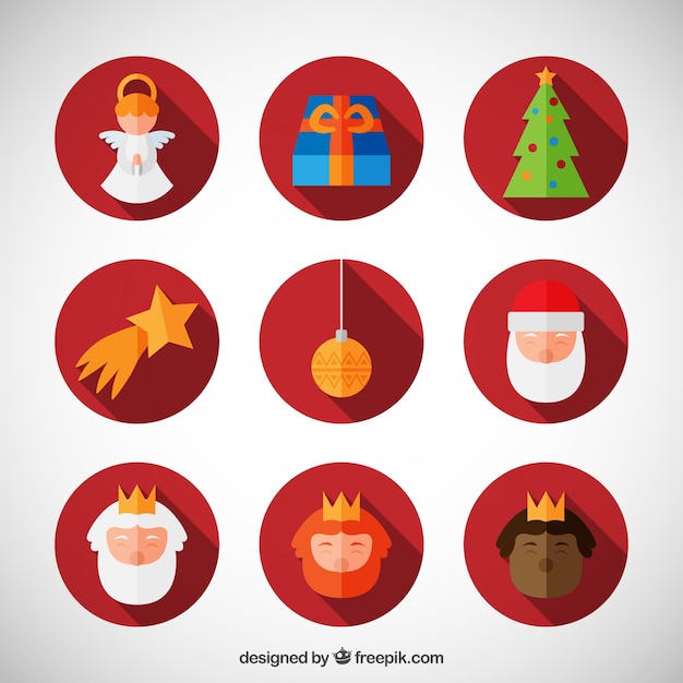 Vector gratuito christmas icon set