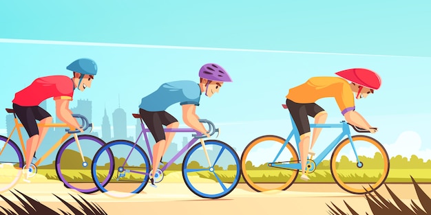 Ciclo competitivo racing cartoon