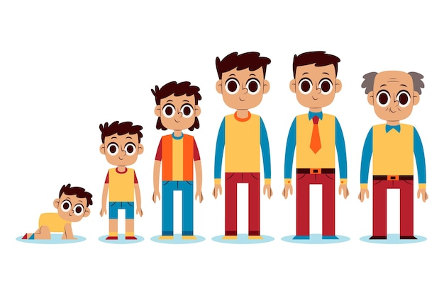 Ciclo de vida de diseño plano dibujado a mano