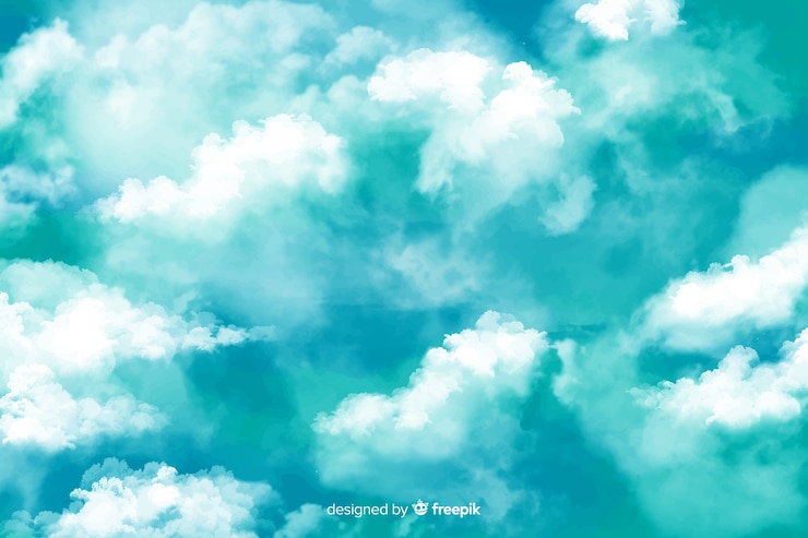 Vector gratuito cielo azul con nubes de fondo