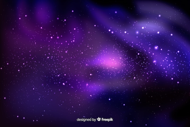 Cielo morado con fondo de estrellas