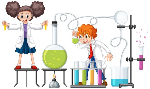Científico haciendo experimentos científicos en el laboratorio.