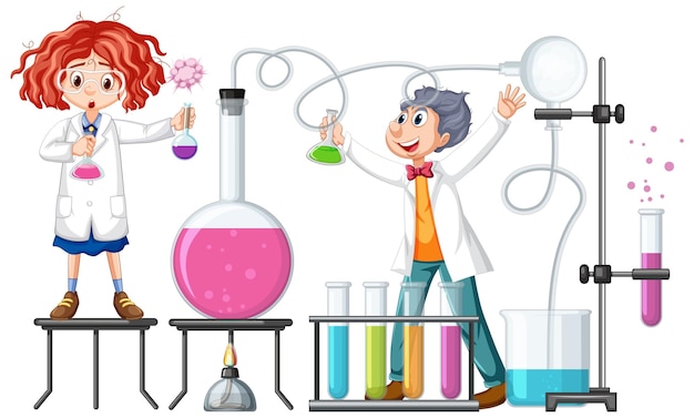 Científico haciendo experimentos científicos en el laboratorio.
