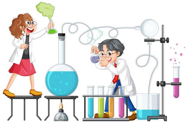 Científico haciendo experimentos científicos en el laboratorio.