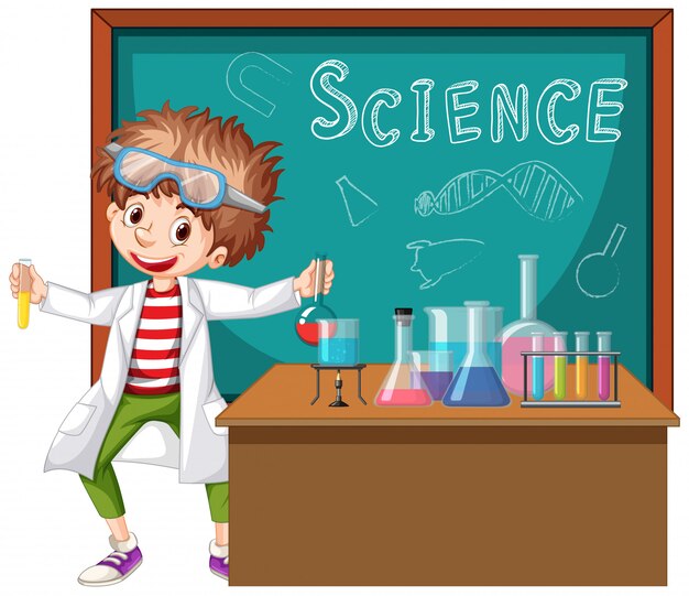Científico que trabaja con herramientas científicas en el laboratorio