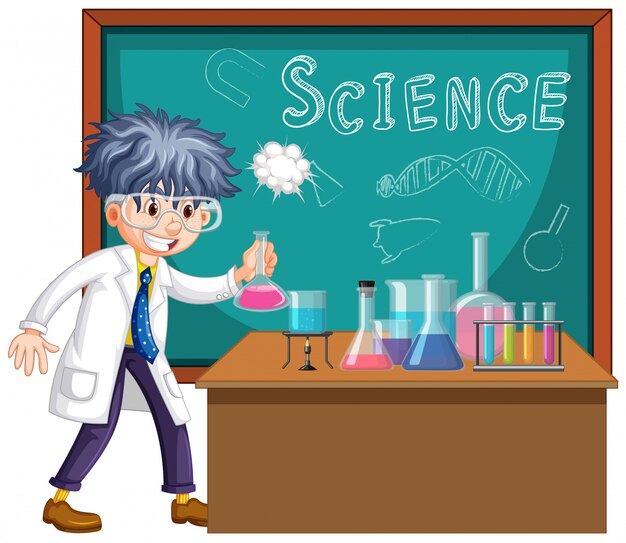 Científico que trabaja con herramientas científicas en el laboratorio