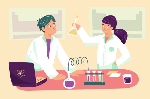 Científicos que trabajan en el laboratorio.