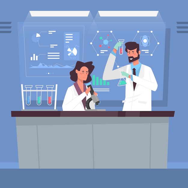 Científicos que trabajan en el laboratorio