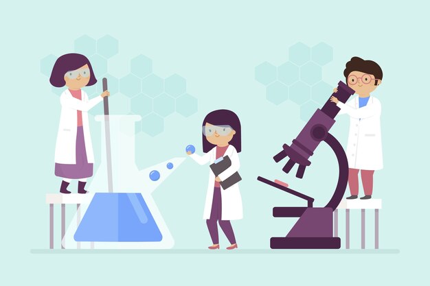 Científicos que trabajan en el laboratorio.