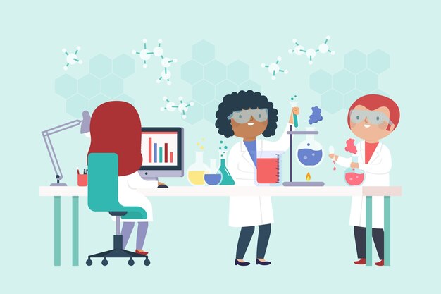 Científicos trabajando en laboratorio