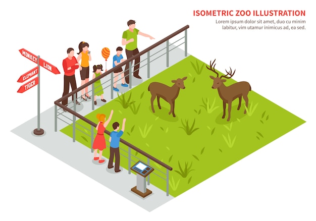 Ciervos en la composición del zoológico