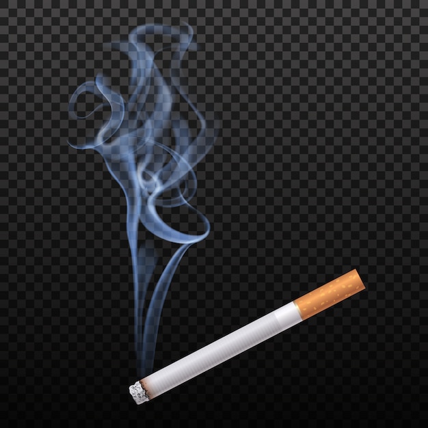 El cigarrillo en llamas está aislado.