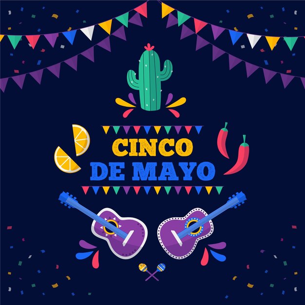 Cinco de mayo en diseño plano
