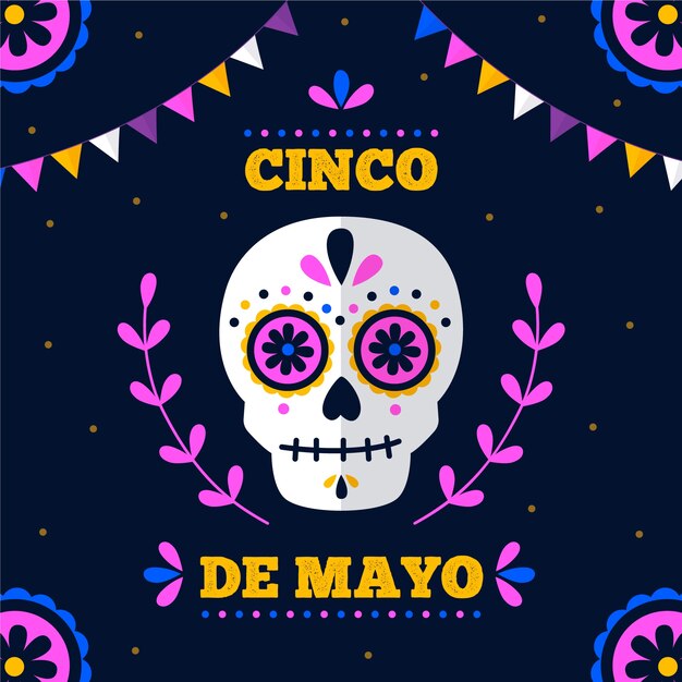 Cinco de mayo en diseño plano