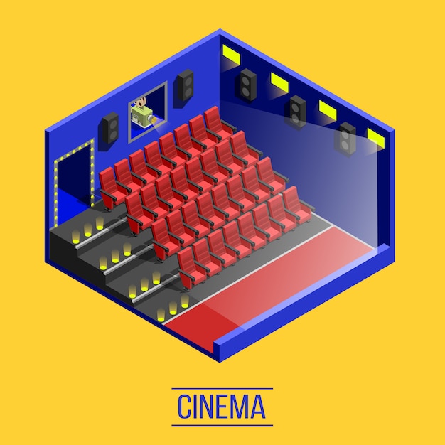 Vector gratuito cine isométrica