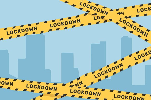 Cinta amarilla de precaución de bloqueo