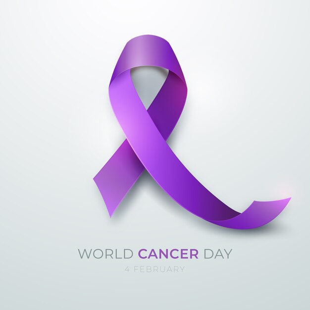 Cinta del día mundial del cáncer degradado