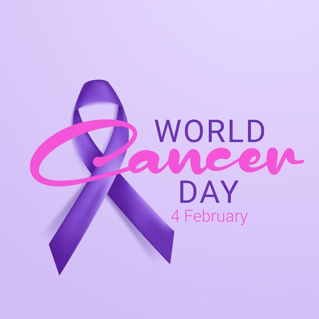 Cinta lavanda. Concepto del día mundial del cáncer