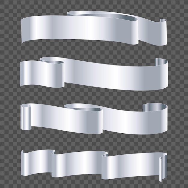 Vector gratuito cinta de plata aislada sobre fondo transparente