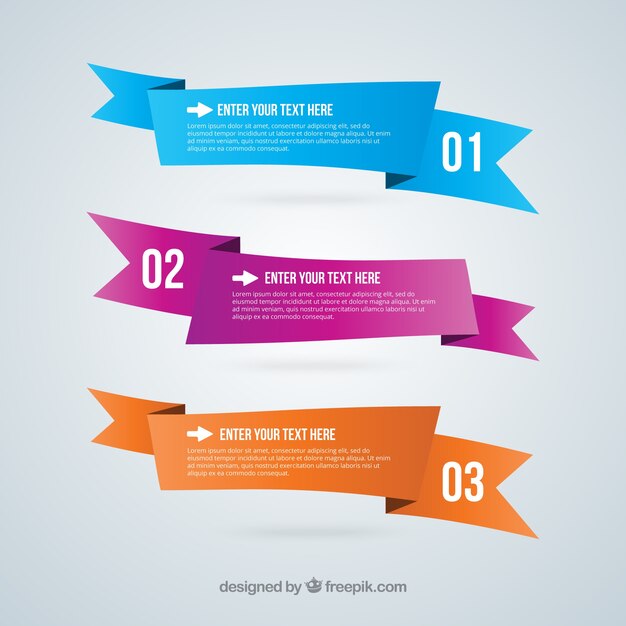 Cintas de colores infografía