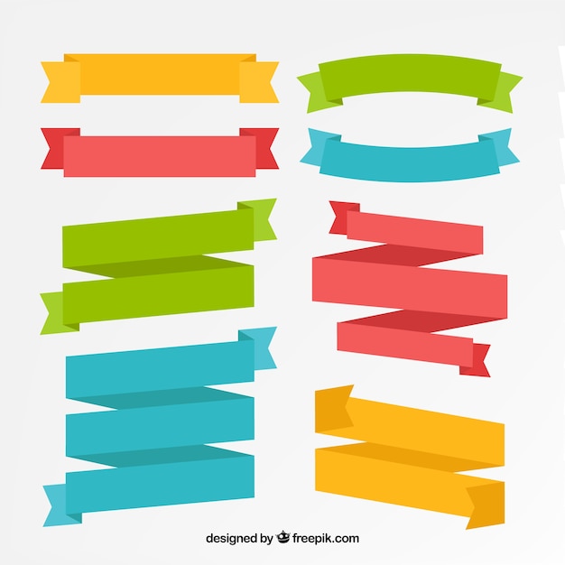 Cintas coloridas con diferentes formas
