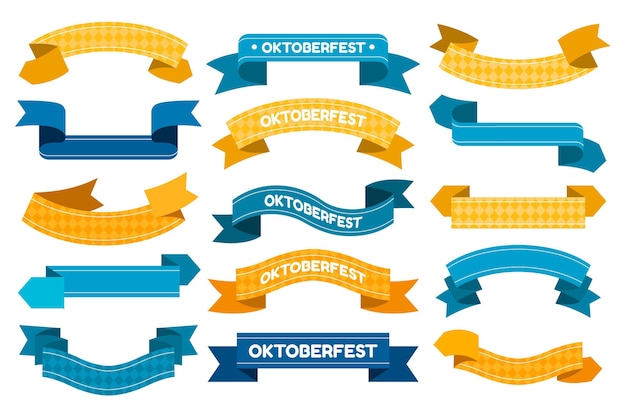 Cintas de Oktoberfest en diseño plano