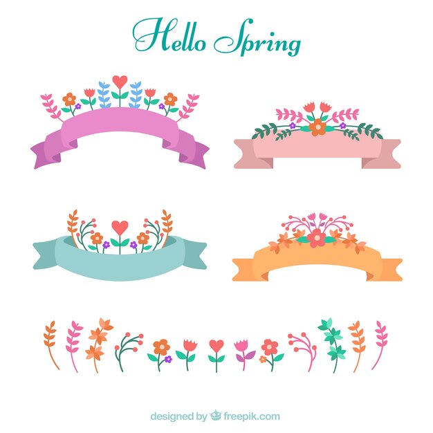 Cintas de primavera bonitas con flores de colores