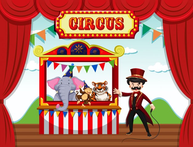 Circo, feria de diversión, plantilla de tema de parque de atracciones