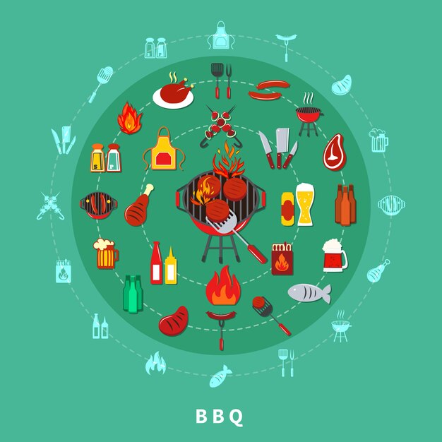 Círculo de barbacoa de composición
