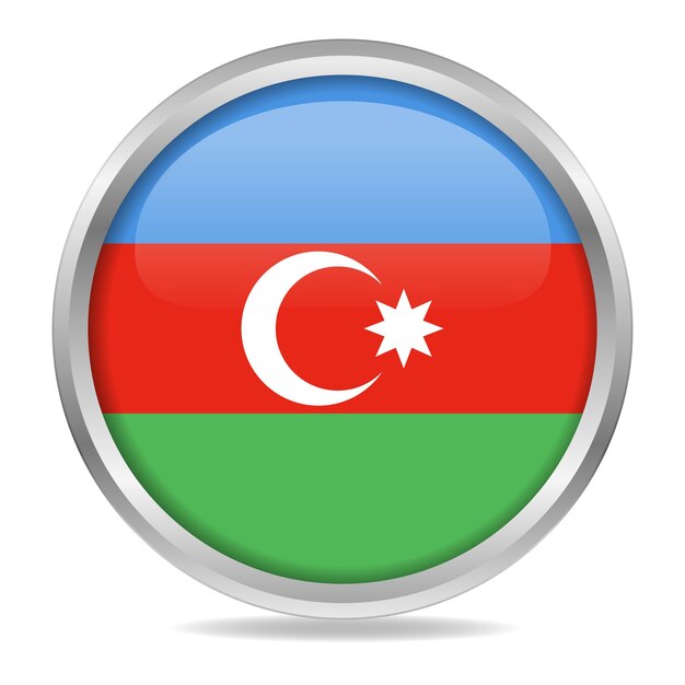 Círculo de botón degradado de bandera de Azerbaiyán