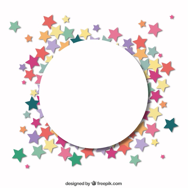 Círculo con un marco de estrellas