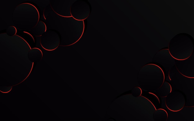 Vector gratuito círculo rojo abstracto sobre tecnología de fondo negro
