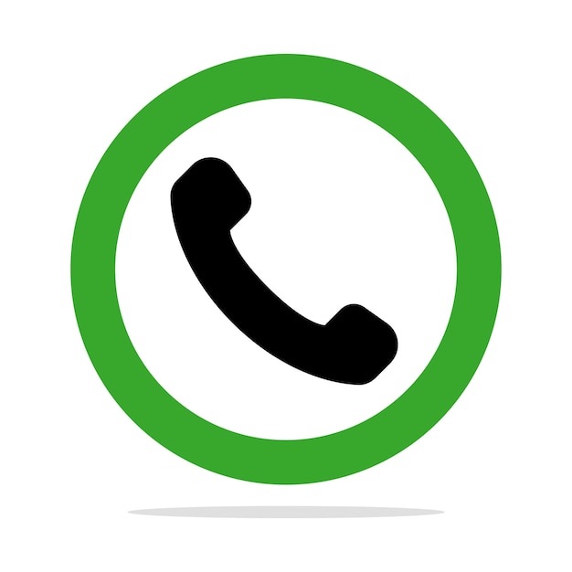 Círculo telefónico negro y verde